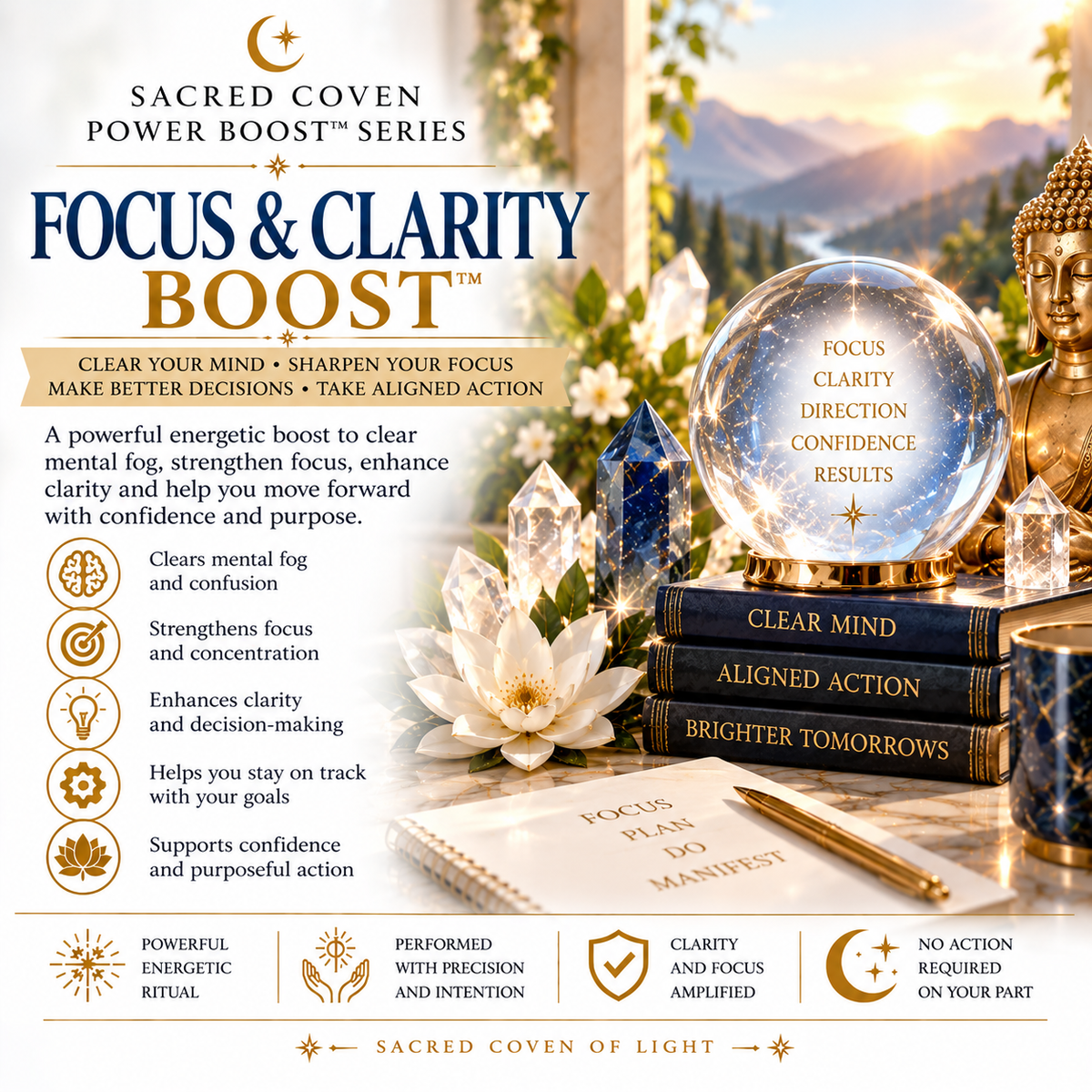 FOCUS and CLARITY Power BOOST™ Concentration • Mental Clarity • Purposeful Action