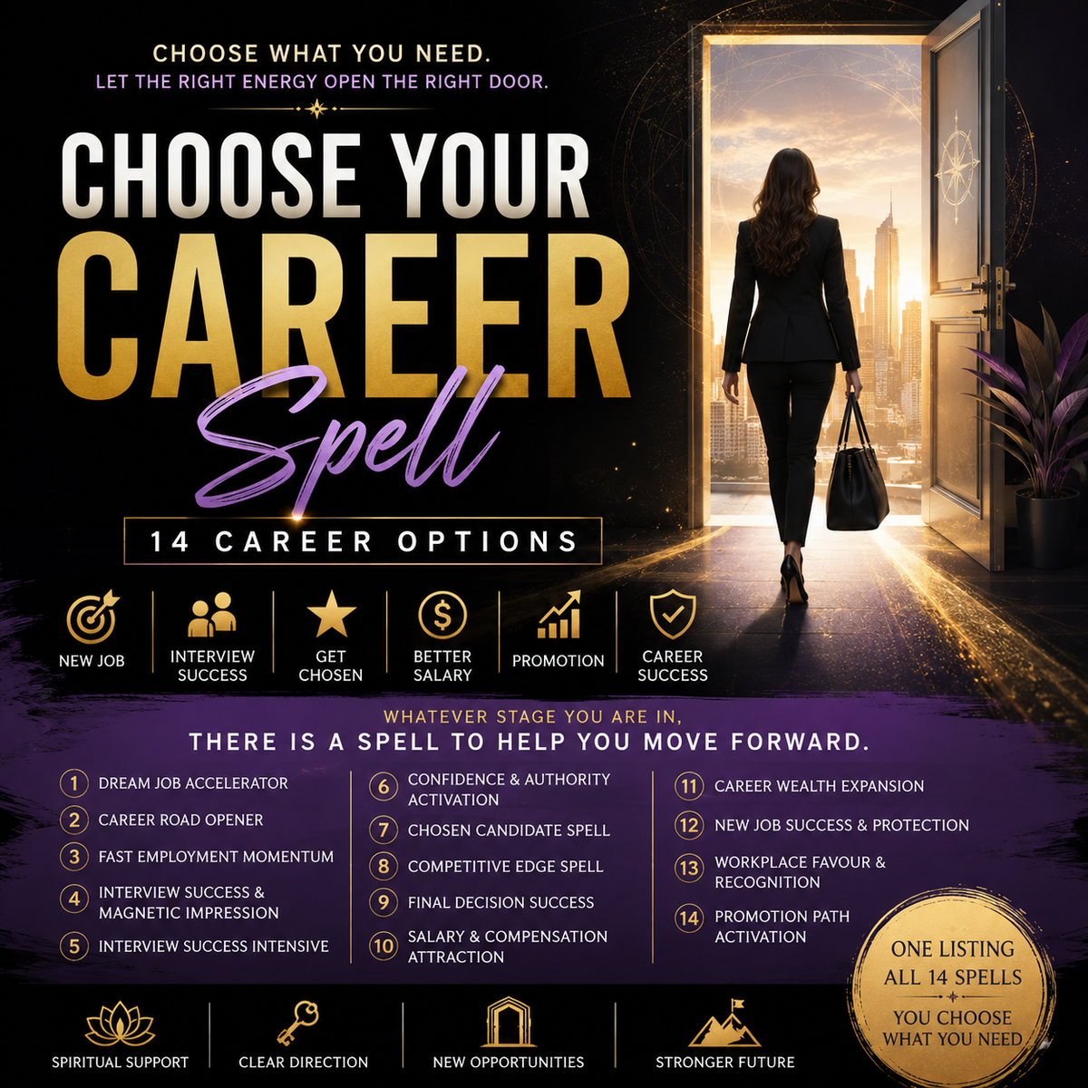 Choose Your Career Spell | New Job Spell, Interview Success, Get Hired, Salary, Promotion, Career Success
