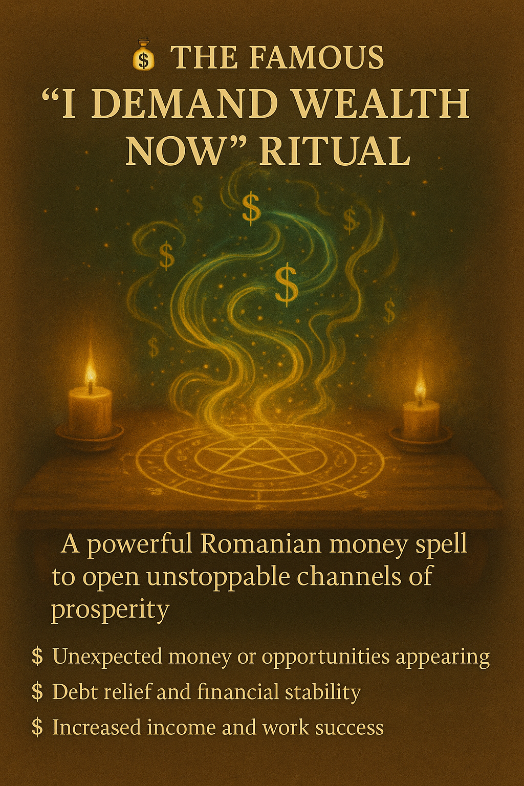 “I DEMAND $$ WEALTH NOW” RITUAL – 100X MONEY MAGICK SPELL
