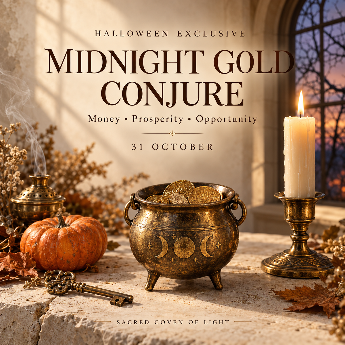 Midnight Gold Conjure™ | Halloween Money and Prosperity Rite | Financial Opportunity | 31 October Ceremony