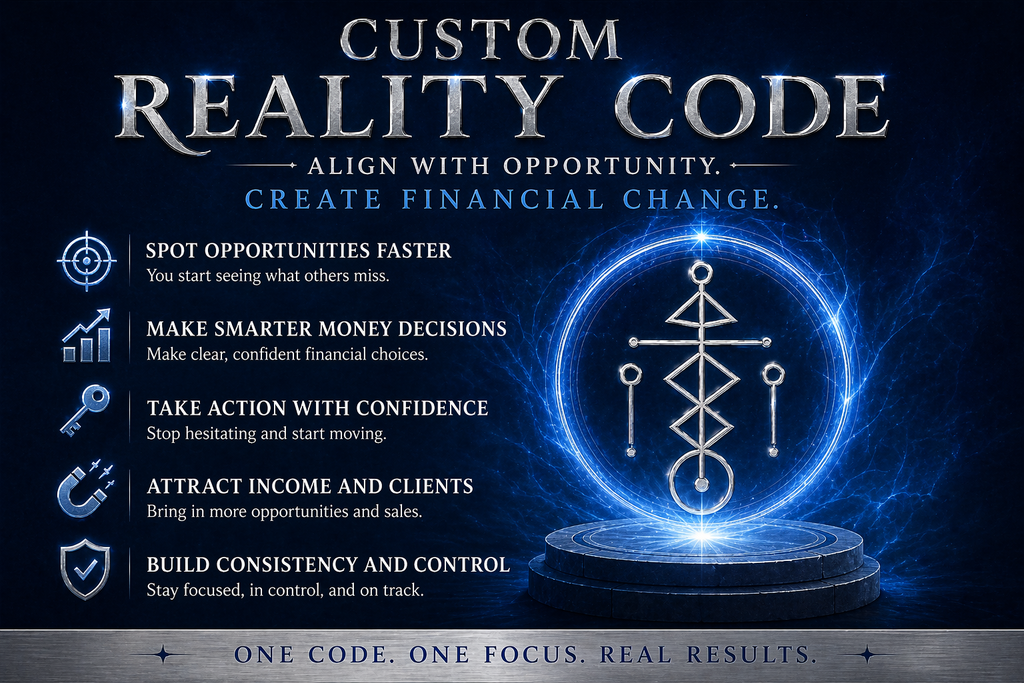 Custom Wealth Code and Money Sigil for Income Increase, Business Growth and Financial Opportunity Activation