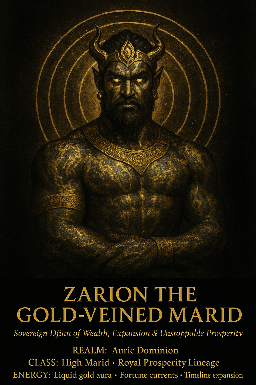 ZARION the GOLD-VEINED Marid Sovereign Djinn of Wealth, Expansion & Unstoppable Prosperity