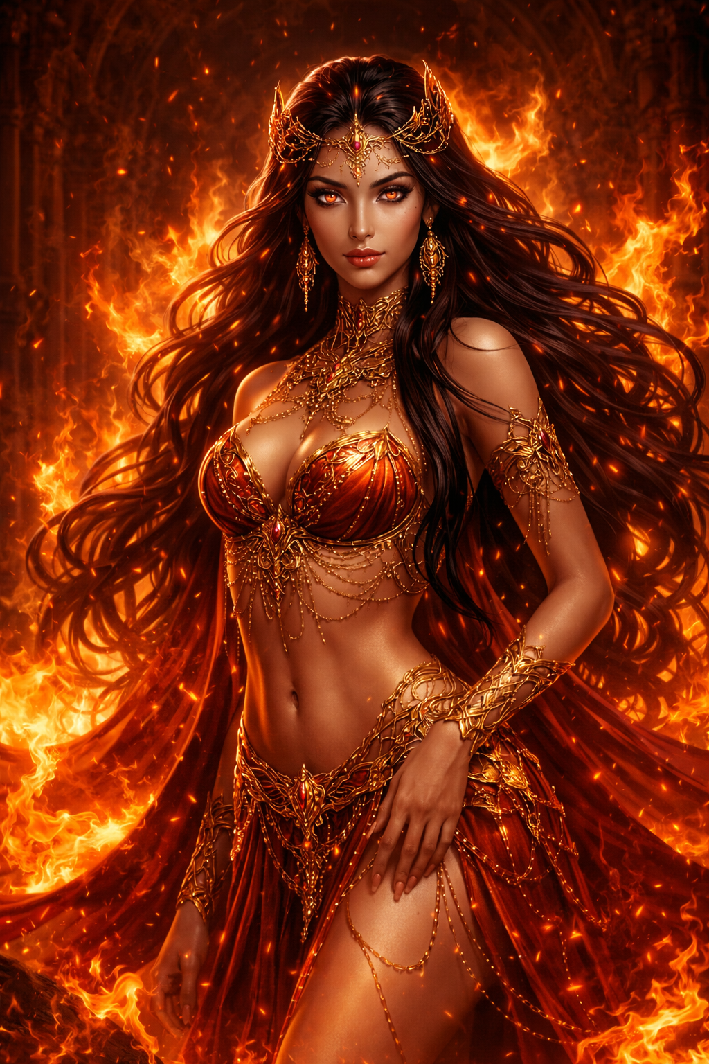 Queen Zahira – The Crimson Ifrit Empress of Obsession & Wealth Command