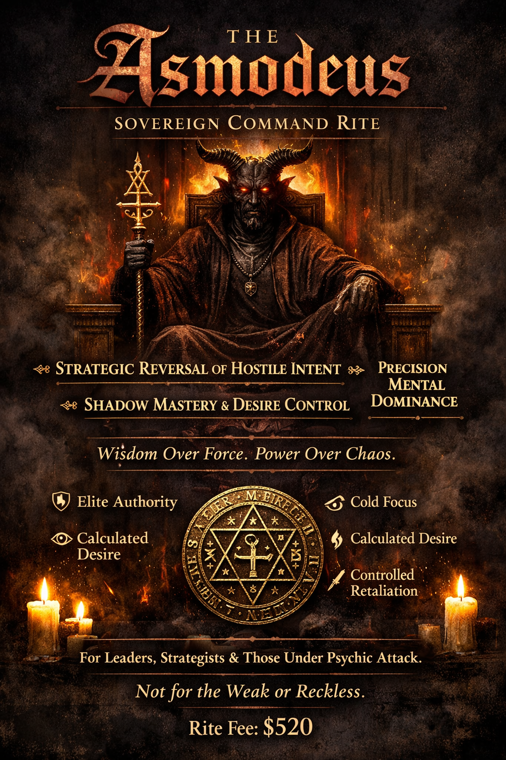 The Asmodeus Sovereign Command Rite- Strategic Dominance. Controlled Power. Precision Authority.