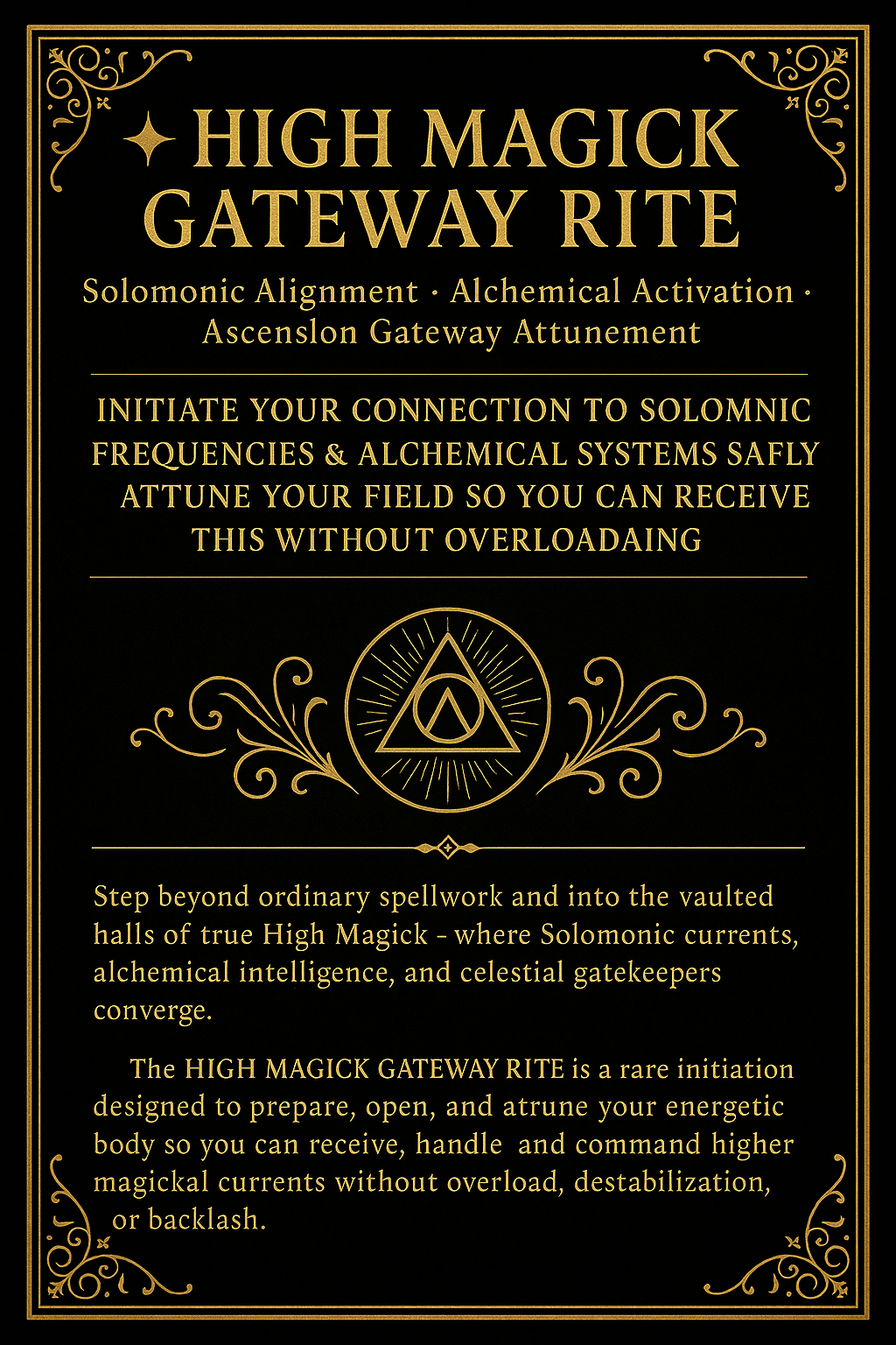 HIGH MAGICK GATEWAY Rite - Solomonic Alignment • Alchemical Activation • Ascension Gateway Attunement