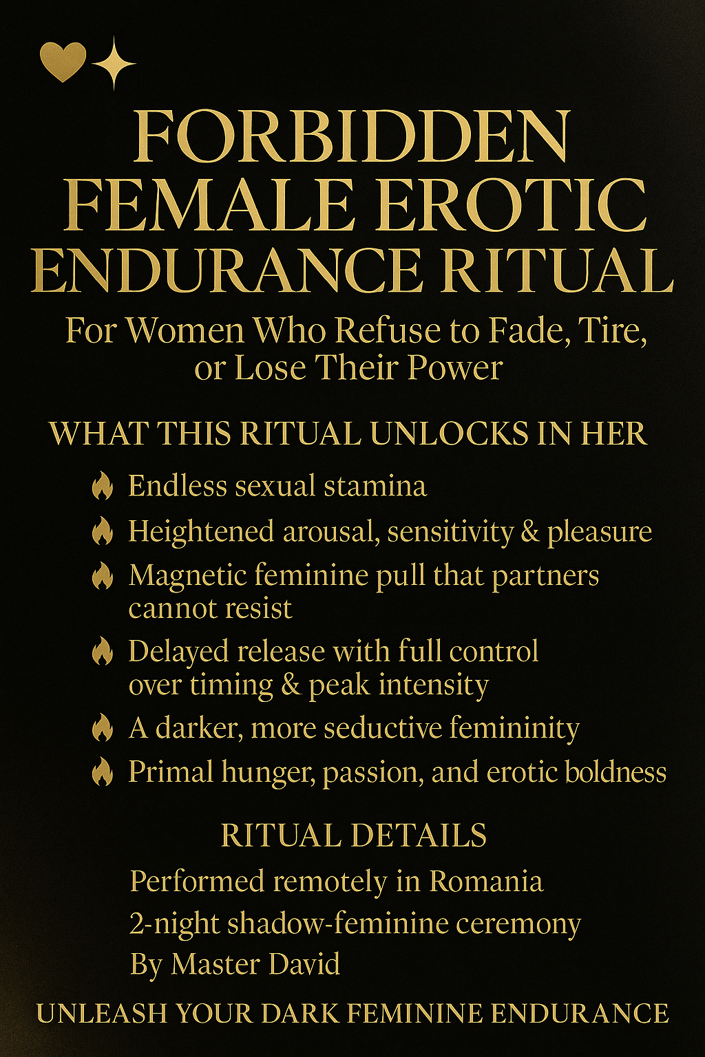 🖤🔥 FORBIDDEN “FEMALE ENDLESS STAMINA RITUAL” 🔥🖤SPELL CAST