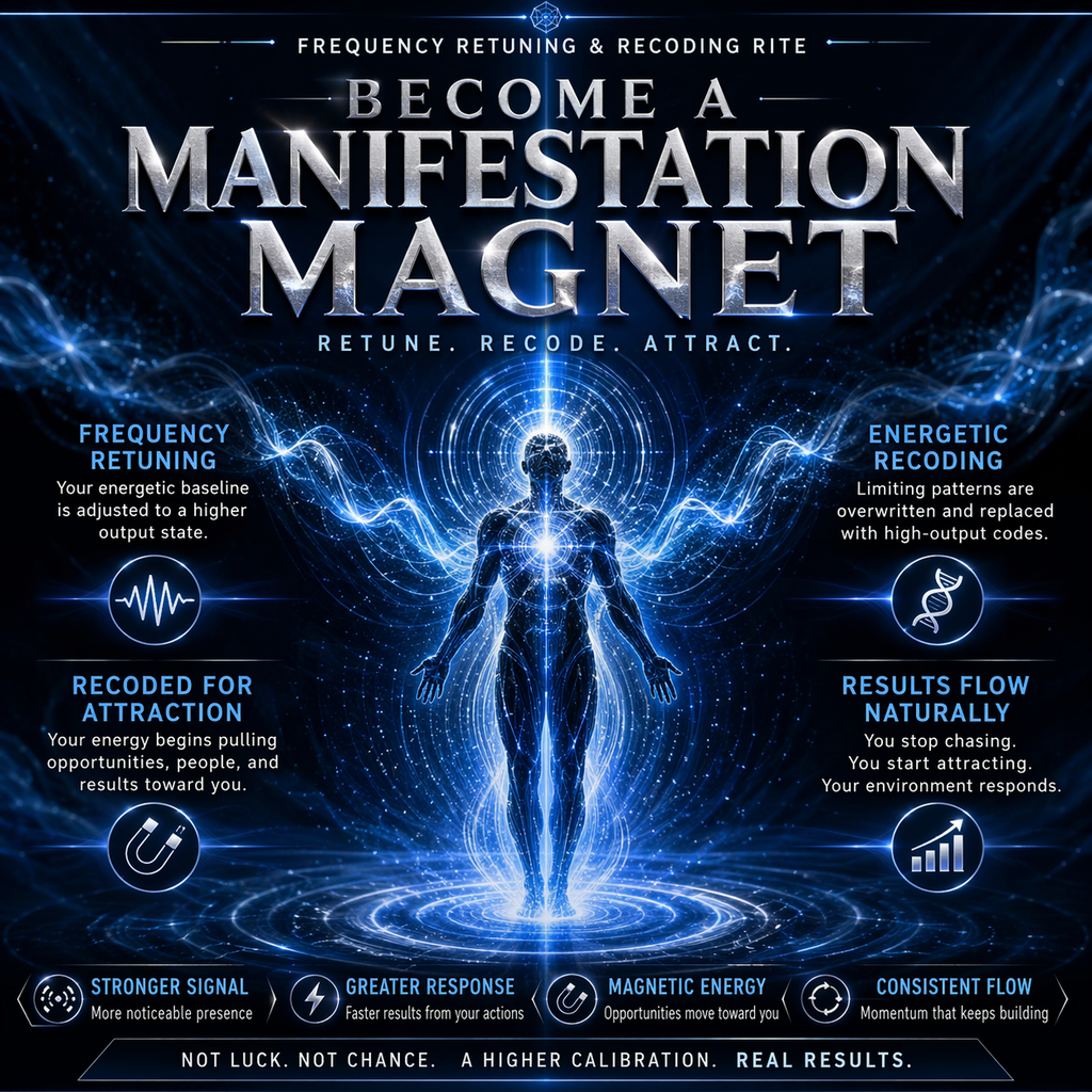FREQUENCY RETUNING RECODING Rite Manifestation Magnet Power Results Activation