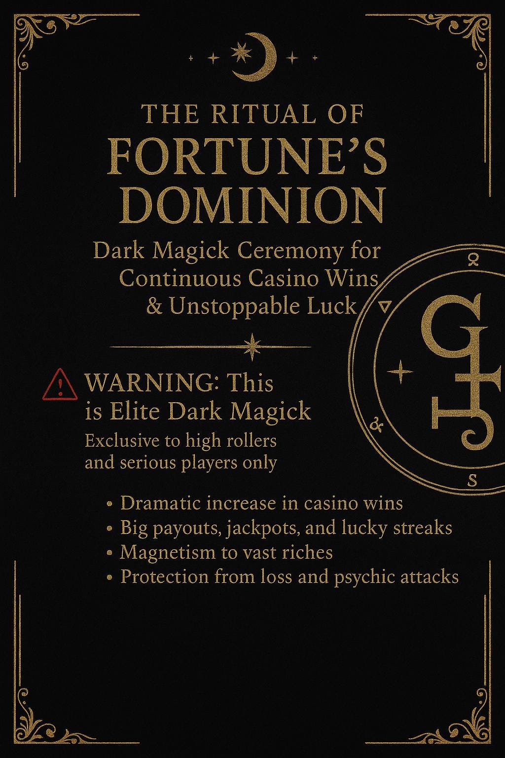 Elite Dark Magic Casino Ritual – Extreme Luck Spell for Gamblers & High Rollers
