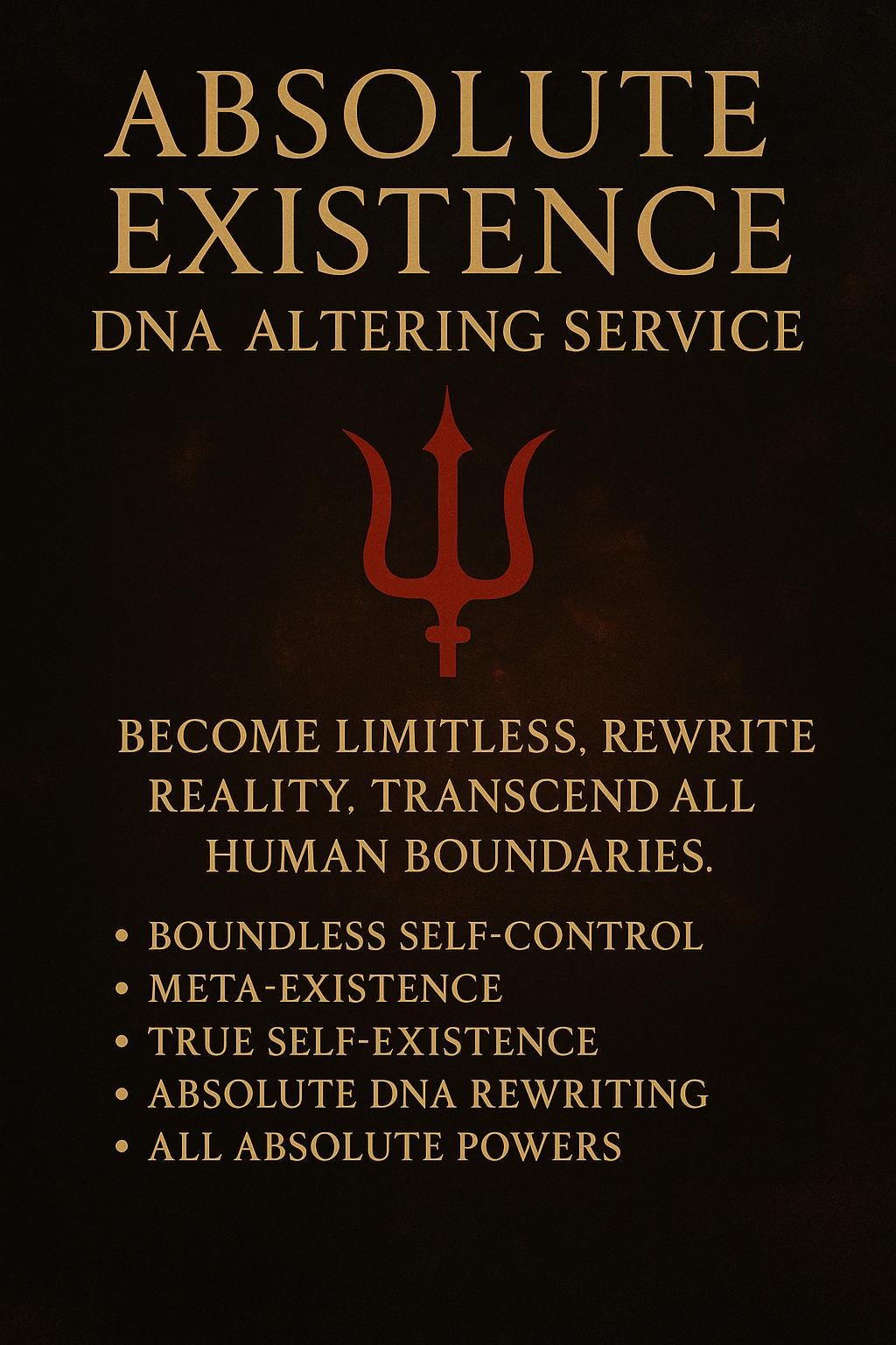 Absolute Existence DNA Altering Service - Become Limitless.Rewrite Reality.Transcend All Human Boundaries