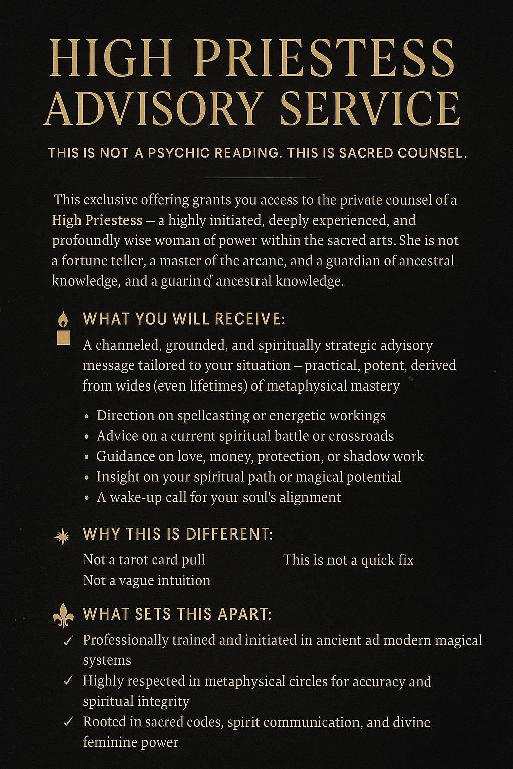 High Priestess Spiritual Guidance: Custom Channeled Metaphysical Advice