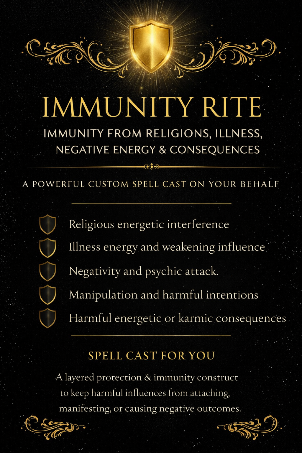 ✧IMMUNITY RITE


✨Total Immunity to Harmful Influences, Illness, Energetic Interference and Consequences
